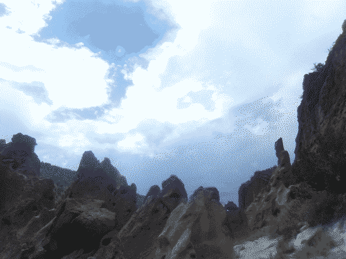 Spires among the ancient cave dwellings of Bandelier