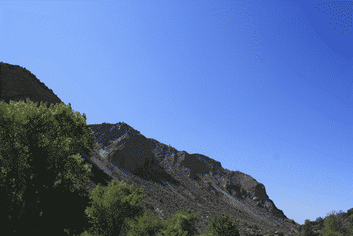 Stark crags along the Rio Grande by a great rafting and swimming spot