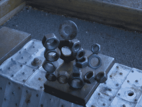 Magnetic tree built out of steel nuts at the Children